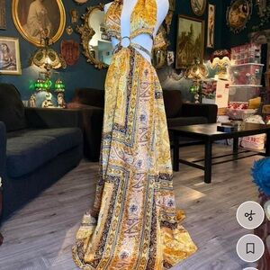 Yellow Patterned Home Accent Fabric Panel - Unbranded